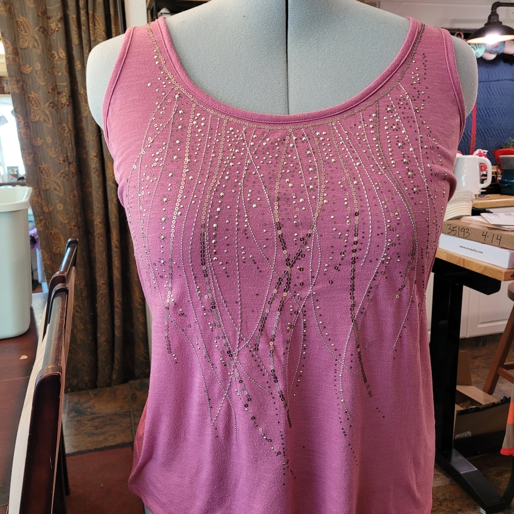 Maurices Pink Sequin-Embellished Tank